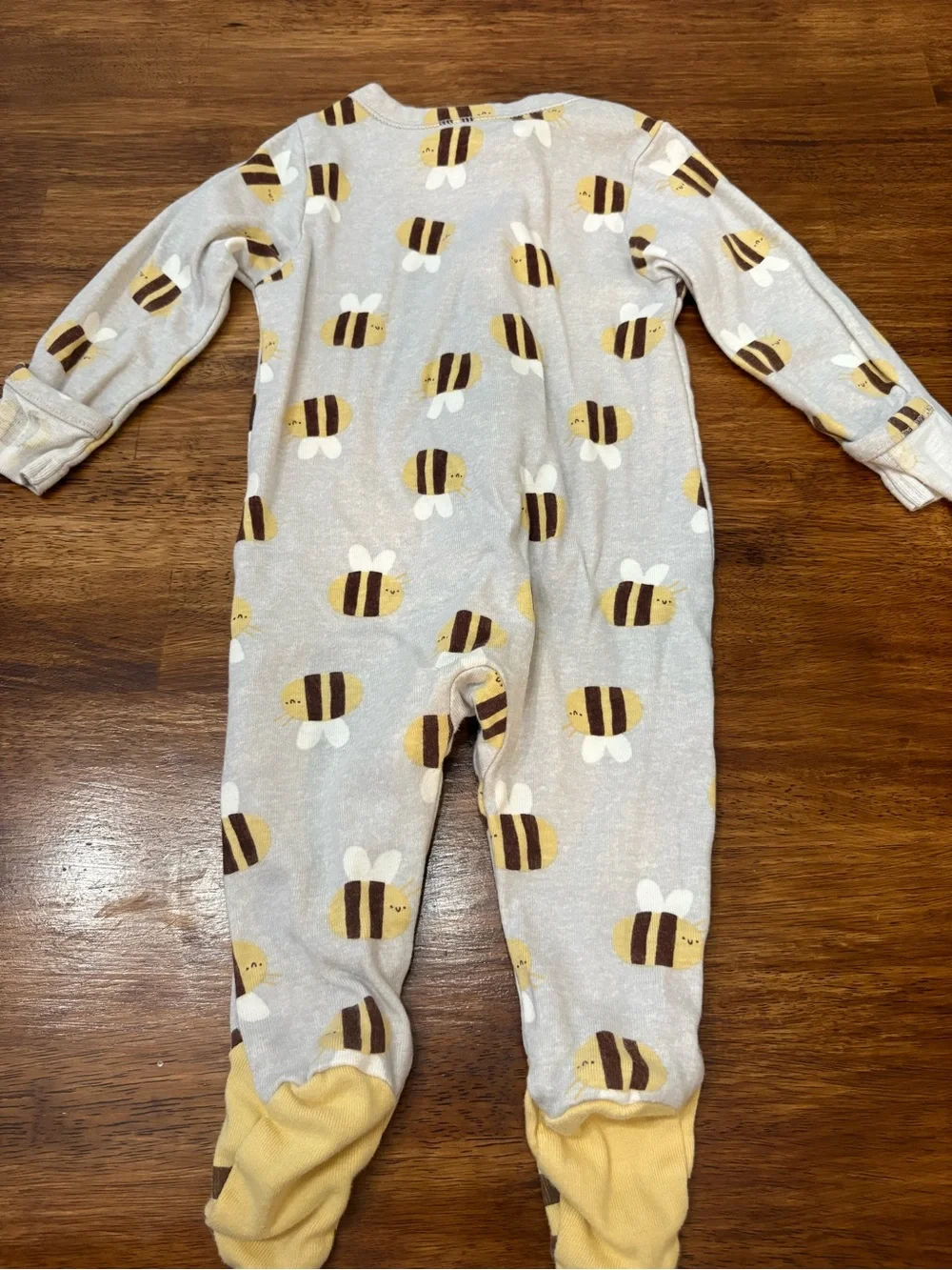 Old Navy Bee Print Two Way Zipper  Footed Pajamas